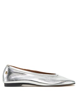 Baleriny Tommy Hilfiger Soft Metal Lthr Ballerina No Bow FW0FW08601 Srebrny ze sklepu eobuwie.pl w kategorii Balerinki - zdjęcie 182083336
