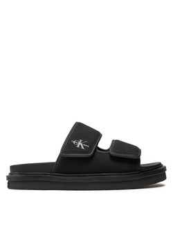 Klapki Calvin Klein Jeans Double Bar Sandal Mtl YM0YM01020 Czarny ze sklepu eobuwie.pl w kategorii Klapki męskie - zdjęcie 182086536