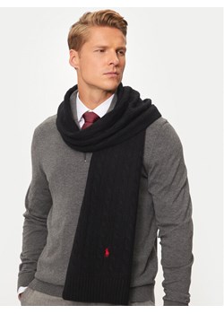 Szalik Polo Ralph Lauren 449959345001 Czarny ze sklepu eobuwie.pl w kategorii Szaliki męskie - zdjęcie 182086607