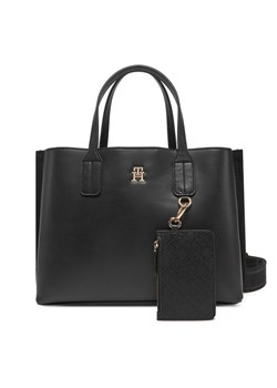 Torebka Tommy Hilfiger Th Distinct Mini Tote AW0AW17192 Czarny ze sklepu eobuwie.pl w kategorii Torby Shopper bag - zdjęcie 182089905
