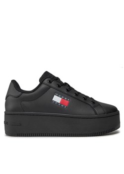 Sneakersy Tommy Jeans Tjw Flatform Ess EN0EN02518 Czarny ze sklepu eobuwie.pl w kategorii Buty sportowe damskie - zdjęcie 182090248