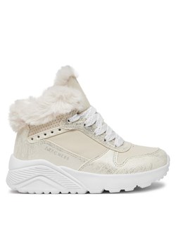 Botki Skechers Uno Lite - Comfurt Collar 310396L/NAT Écru ze sklepu eobuwie.pl w kategorii Buty zimowe dziecięce - zdjęcie 182091925
