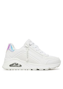 Sneakersy Skechers Uno Gen1-Zip And Stride 310554L/WHT Biały ze sklepu eobuwie.pl w kategorii Buty sportowe dziecięce - zdjęcie 182091958