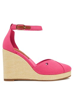 Półbuty Tommy Hilfiger Flag High Wedge Espad Closed Toe FW0FW08494 Różowy ze sklepu eobuwie.pl w kategorii Espadryle damskie - zdjęcie 182092987