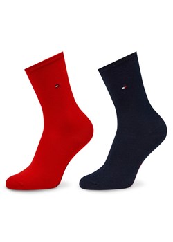 Zestaw 2 par wysokich skarpet damskich Tommy Hilfiger 371221 Czerwony ze sklepu eobuwie.pl w kategorii Skarpetki damskie - zdjęcie 182093027