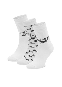 Zestaw 3 par wysokich skarpet unisex Reebok Cl Fo Crew Sock 3P GG6682 Biały ze sklepu eobuwie.pl w kategorii Skarpetki damskie - zdjęcie 182093418