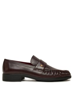 Lordsy Tommy Hilfiger Loafer Soft Nappa Pleated Toe FW0FW08362 Bordowy ze sklepu eobuwie.pl w kategorii Lordsy damskie - zdjęcie 182093848