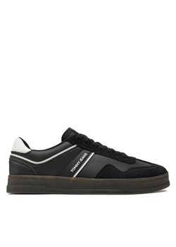 Sneakersy Tommy Jeans Leather Retro Cupsole EM0EM01414 Czarny ze sklepu eobuwie.pl w kategorii Buty sportowe męskie - zdjęcie 182094488