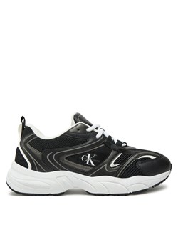 Sneakersy Calvin Klein Jeans Retro Tennis Mesh Ml YW0YW01807 Czarny ze sklepu eobuwie.pl w kategorii Buty sportowe damskie - zdjęcie 182095035
