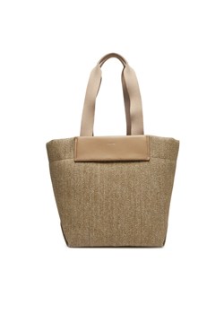 Torebka Calvin Klein Ck Raffia Medium Shopper K60K613174 Brązowy ze sklepu eobuwie.pl w kategorii Torby Shopper bag - zdjęcie 182095106