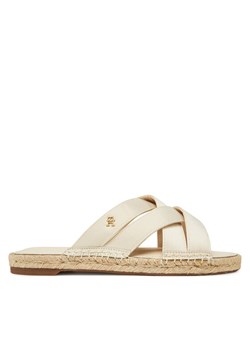 Espadryle Tommy Hilfiger Satin Espadrille Mule FW0FW08502 Beżowy ze sklepu eobuwie.pl w kategorii Espadryle damskie - zdjęcie 182095888