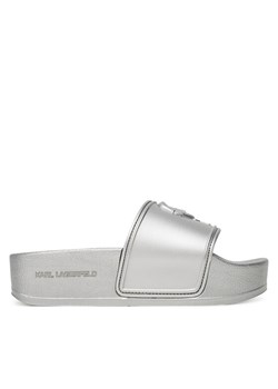 Klapki KARL LAGERFELD Kondo Maxi KL80819M Srebrny ze sklepu eobuwie.pl w kategorii Klapki damskie - zdjęcie 182097325