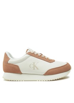 Sneakersy Calvin Klein Jeans Runner Laceup Low Mix Mg YW0YW01798 Biały ze sklepu eobuwie.pl w kategorii Buty sportowe damskie - zdjęcie 182097915