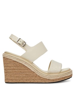 Espadryle Calvin Klein Wedge Sandal 70 - Jacq HW0HW02386 Biały ze sklepu eobuwie.pl w kategorii Espadryle damskie - zdjęcie 182099639