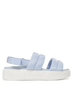 Sandały Tommy Jeans Tjw Flatform Sandal EN0EN02802 Błękitny ze sklepu eobuwie.pl w kategorii Sandały damskie - zdjęcie 182100285