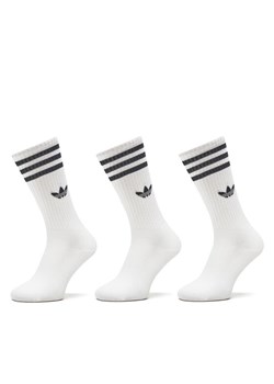 Zestaw 3 par wysokich skarpet unisex adidas Solid Crew IJ0734 Biały ze sklepu eobuwie.pl w kategorii Skarpetki męskie - zdjęcie 182102015