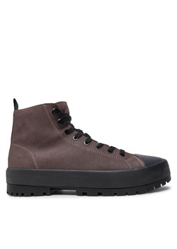 Trapery Calvin Klein Jeans Lugged Hybrid High Laceup Auth YM0YM01092 Brązowy ze sklepu eobuwie.pl w kategorii Buty zimowe męskie - zdjęcie 182102056