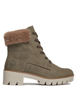Botki Rieker X5718-52 Khaki ze sklepu eobuwie.pl w kategorii Botki - zdjęcie 182102436