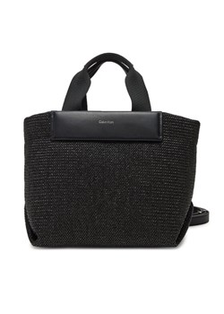 Torebka Calvin Klein Ck Raffia Small Tote Crossbody K60K613026 Czarny ze sklepu eobuwie.pl w kategorii Torebki damskie - zdjęcie 182102649