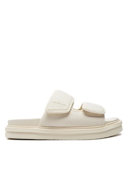 Klapki Calvin Klein Jeans Double Bar Sandal Mtl YM0YM01020 Écru ze sklepu eobuwie.pl w kategorii Klapki męskie - zdjęcie 182103509