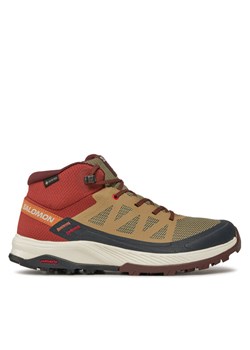 Trekkingi Salomon Outrise Mid Gtx L47143700 Brązowy ze sklepu eobuwie.pl w kategorii Buty trekkingowe męskie - zdjęcie 182104459