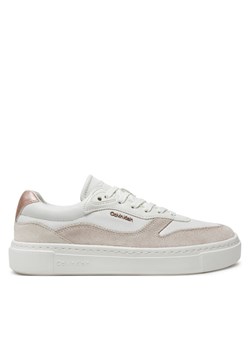 Sneakersy Calvin Klein Cupsole Lace Up W/Ml Mix M HW0HW02114 Biały ze sklepu eobuwie.pl w kategorii Buty sportowe damskie - zdjęcie 182104486