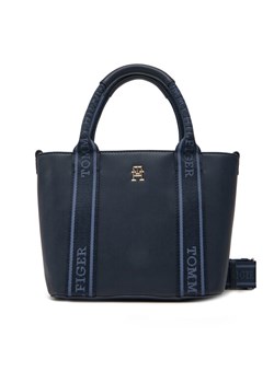 Torebka Tommy Hilfiger Th Logotape Mini Tote AW0AW17201 Granatowy ze sklepu eobuwie.pl w kategorii Torebki damskie - zdjęcie 182104586