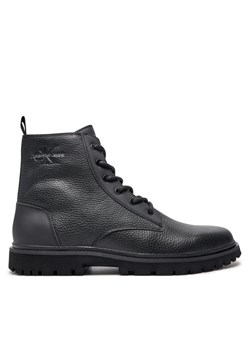 Kozaki Calvin Klein Eva Mid Laceup Boot Lth YM0YM00751 Czarny ze sklepu eobuwie.pl w kategorii Buty zimowe męskie - zdjęcie 182107499
