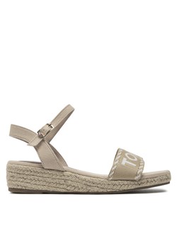 Espadryle Tommy Hilfiger Rope Wedge Sandal T3A7-33287-0890 S Beżowy ze sklepu eobuwie.pl w kategorii Sandały damskie - zdjęcie 182107938