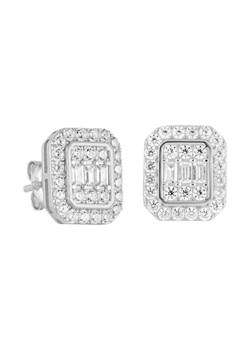 Kolczyki ICED STUFF Diamond Stud Baguette Białe złoto ze sklepu eobuwie.pl w kategorii Kolczyki - zdjęcie 182108126