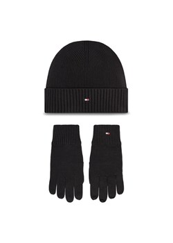 Zestaw Czapka i Rękawiczki Tommy Hilfiger AM0AM12938 Czarny ze sklepu eobuwie.pl w kategorii Czapki zimowe męskie - zdjęcie 182109147