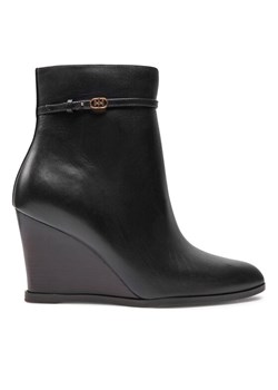 Botki Tory Burch Double T Buckle 158092-006 Czarny ze sklepu eobuwie.pl w kategorii Botki - zdjęcie 182112157