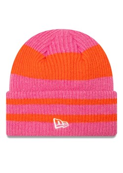 Czapka New Era Stripe Cuff Knit Beanie 60580763 Różowy ze sklepu eobuwie.pl w kategorii Czapki zimowe damskie - zdjęcie 182115797