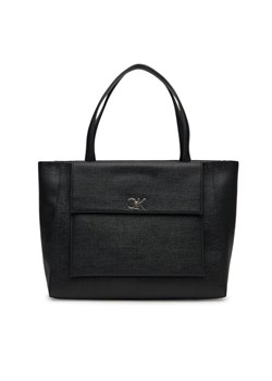 Torebka Calvin Klein Ck Medium Shopper_Tex K60K613178 Czarny ze sklepu eobuwie.pl w kategorii Torby Shopper bag - zdjęcie 182116078