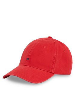 Czapka z daszkiem Tommy Hilfiger Essential Flag Soft Cap AW0AW17131 Czerwony ze sklepu eobuwie.pl w kategorii Czapki z daszkiem damskie - zdjęcie 182117379