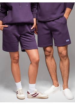 Dresowe szorty unisex ze ściągaczem w pasie – fioletowe V13 OU-SRBC-0101 ze sklepu ombre w kategorii Spodenki męskie - zdjęcie 182591789