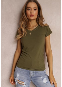 Ciemnozielony T-shirt Adranna ze sklepu renee.pl w kategorii Bluzki damskie - zdjęcie 182592718