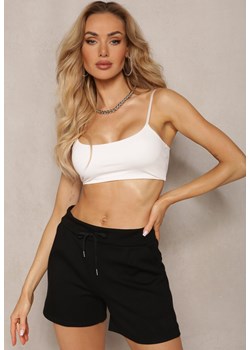 Czarne Szorty High Waist przed Kolano Saxonia ze sklepu renee.pl w kategorii Szorty - zdjęcie 182592785