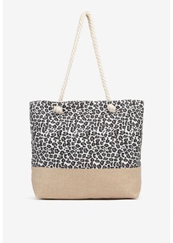 Szara Plażowa Torebka Typu Shopper ze Sznurkiem Reveirra ze sklepu renee.pl w kategorii Torby Shopper bag - zdjęcie 182592985