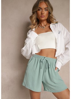 Zielone Szorty High Waist Ozdobione Sznurkiem Lunevia ze sklepu renee.pl w kategorii Szorty - zdjęcie 182593015