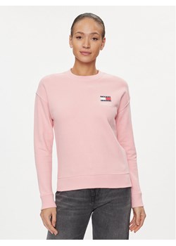Tommy Jeans Bluza Graphic Flag DW0DW17328 Różowy Boxy Fit ze sklepu MODIVO w kategorii Bluzy damskie - zdjęcie 182594158