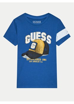 Guess T-Shirt N4YI04 K8HM4 Niebieski Regular Fit - id: 0000303930141 - marki Guess - 182594575 Guess T-Shirt N4YI04 K8HM4 Niebieski Regular Fit ze sklepu MODIVO w kategorii T-shirty chłopięce - zdjęcie 182594575