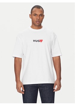 HUGO T-Shirt Dewdam 50530557 Biały Relaxed Fit ze sklepu MODIVO w kategorii T-shirty męskie - zdjęcie 182594617