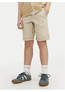 Jack&Jones Junior Szorty materiałowe 12254241 Beżowy Regular Fit ze sklepu MODIVO w kategorii Spodenki chłopięce - zdjęcie 182594766