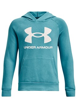 Under Armour Bluza UA Rival Fleece Hoodie 1357585 Zielony Relaxed Fit ze sklepu MODIVO w kategorii Bluzy męskie - zdjęcie 182594875