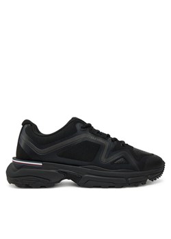 Tommy Hilfiger Sneakersy M Runner Tech Knit Lth Mix FM0FM05344 Czarny ze sklepu MODIVO w kategorii Buty sportowe męskie - zdjęcie 182594898