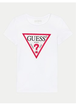 Guess T-Shirt J2YI51 K6YW1 Biały Regular Fit ze sklepu MODIVO w kategorii Bluzki dziewczęce - zdjęcie 182595376