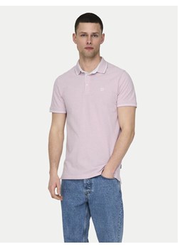Only & Sons Polo Fletcher 22024827 Różowy Regular Fit ze sklepu MODIVO w kategorii T-shirty męskie - zdjęcie 182595488