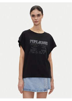 Pepe Jeans T-Shirt Lira PL505996 Czarny Regular Fit ze sklepu MODIVO w kategorii Bluzki damskie - zdjęcie 182595656