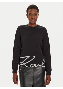KARL LAGERFELD Bluza 245W1815 Czarny Regular Fit ze sklepu MODIVO w kategorii Bluzy damskie - zdjęcie 182595937